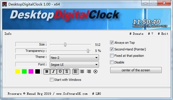 DesktopDigitalClock桌面数字时钟