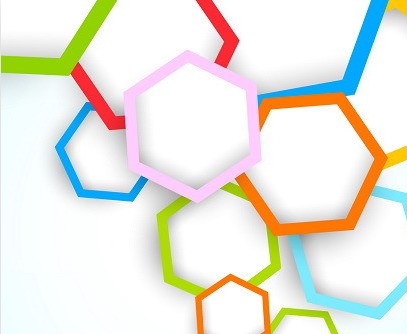 炫彩六边形创意背景素材正式版