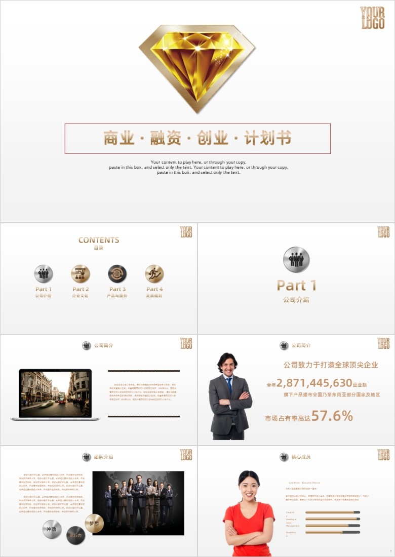 品牌推广宣传公司介绍商业计划书PPT模板