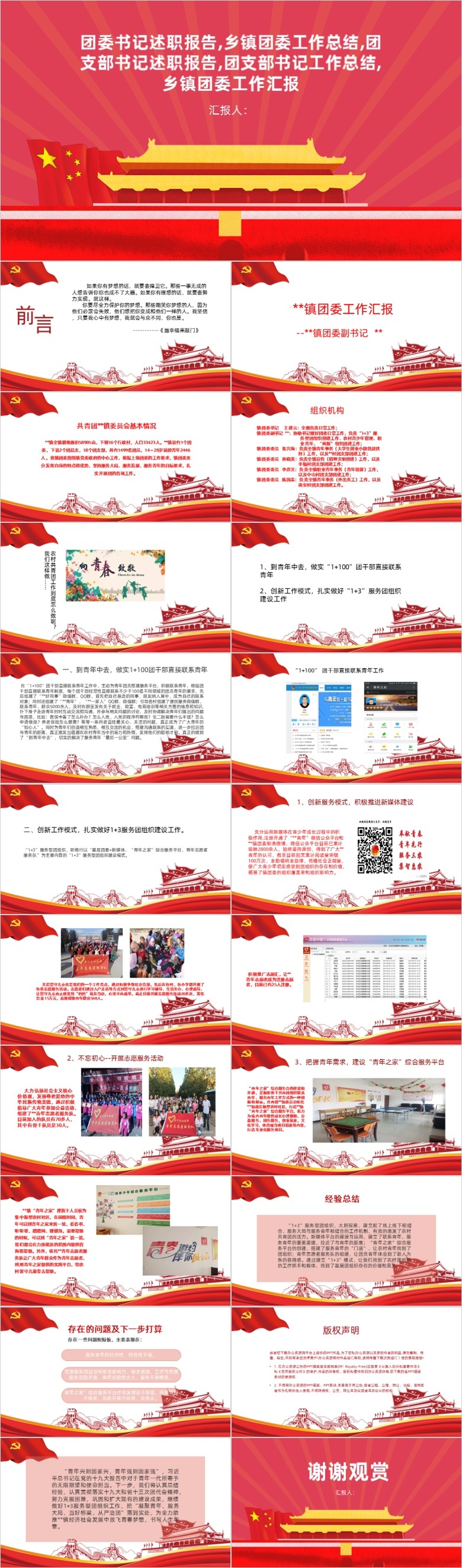 团委书记竞聘PPT模板