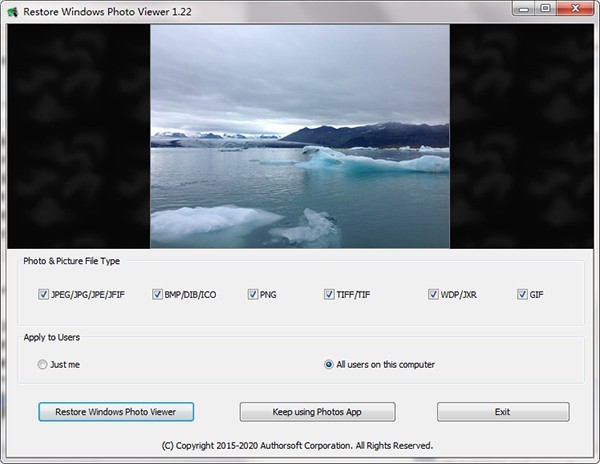 Restore Windows Photo Viewer(Ƭ鿴)