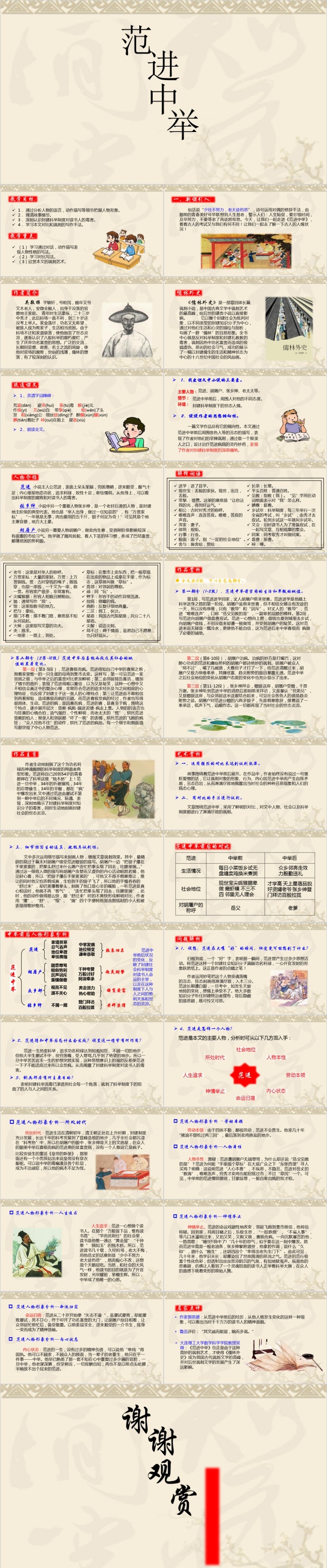 范进中举PPT模板