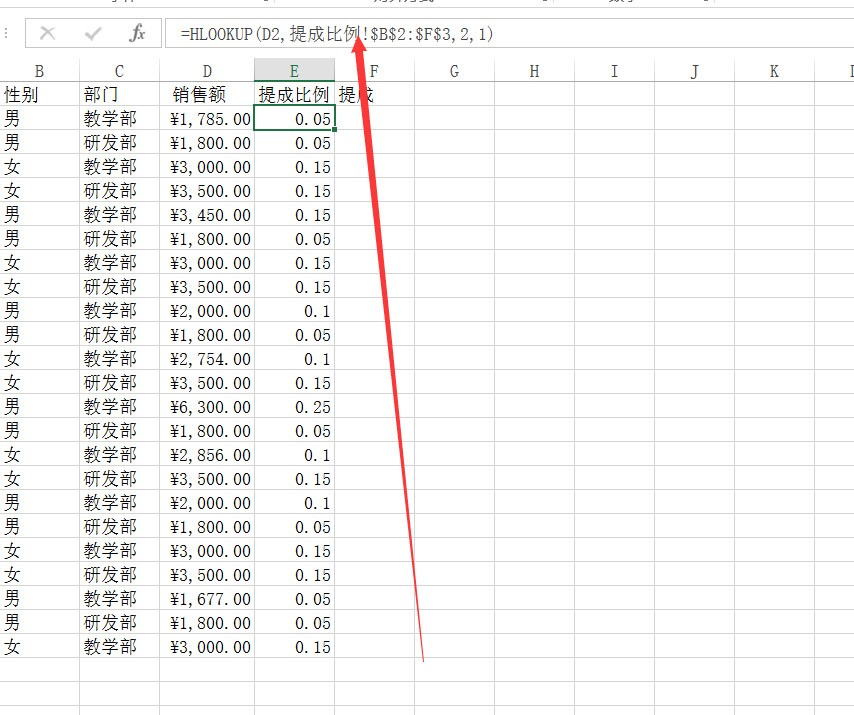 hlookup函数的实例讲解