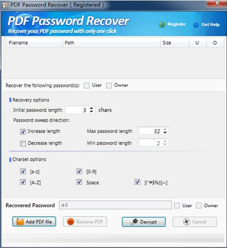 PDFָ(PDF Password Recover)