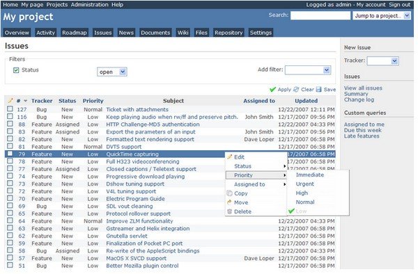 Ŀȱݸٹ(Redmine) V4.1ٷ