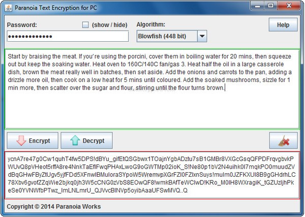 Paranoia Text Encryption for PC