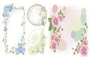 梦幻花朵边框矢量图