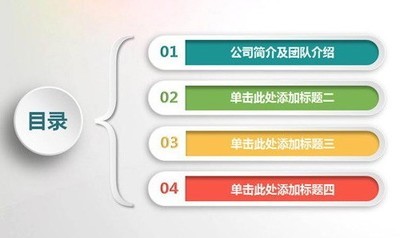 彩色微立体PPT目录素材