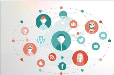 互联网社交图谱PowerPoint素材