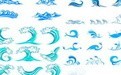 蓝色海浪花图形矢量