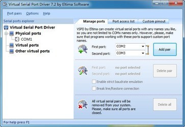 VirtualSerialPortDriver虚拟串口vspd7.2