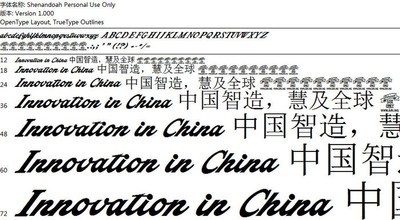 Shenandoah连体设计英文字体