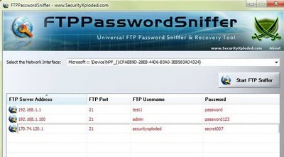  FTP Password Sniffer 4.5