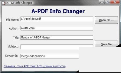  A-PDF INFO Changer 2.0