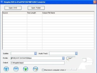  Kingdia DVD to iPod/PSP/3GP/MP4/AVI Converter 3.7.12