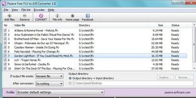  Pazera Free FLV to AVI Converter 1.9